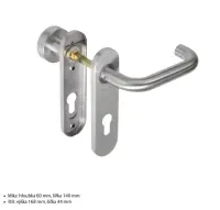 AHW700, koule/klika, tvar U, levé, nerez