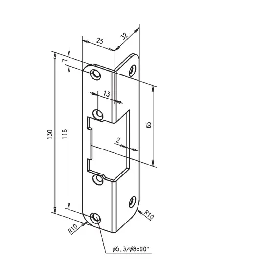 čelní plech pro elektrické otvírače