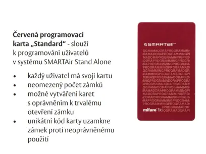 Programovací karta - červená, MIFARE