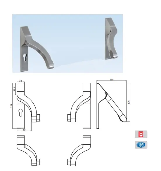 Držák panikového madla PZ92