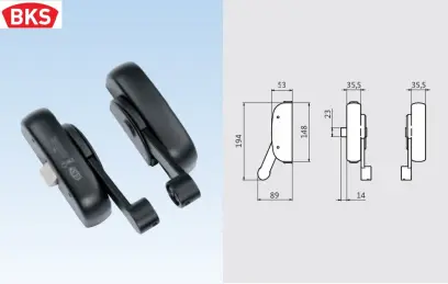 BKS - úchyty pro panikovou hrazdu , černá