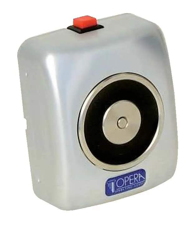 Dveřní magnet, 19002_24 Vdc_ 50 kg, tlačítko, stříbrný