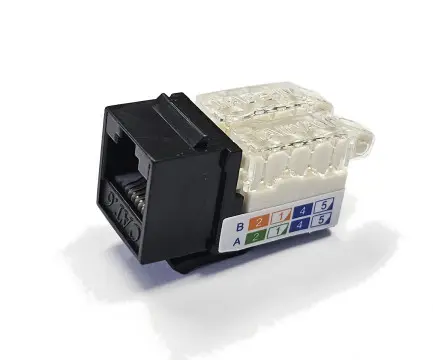 Keystone RJ45, CAT6, UTP, černý